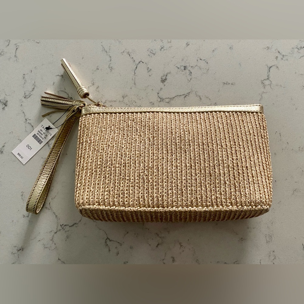 TALBOTS Gold Woven Clutch